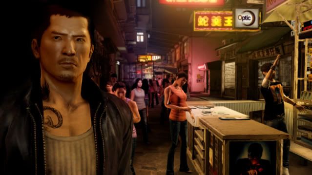 Sleeping Dogs. Is there a dude hiding under the bench in the bottom right there, or is that just me?